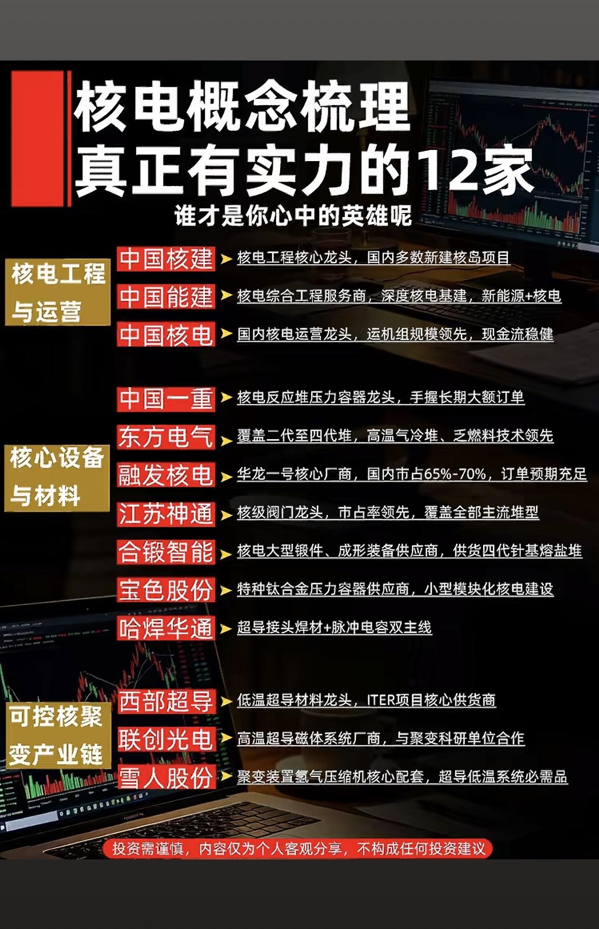 核电龙头大揭秘，12家实力派集结！谁是你心中的未来英雄？快来pick你心仪的宝藏