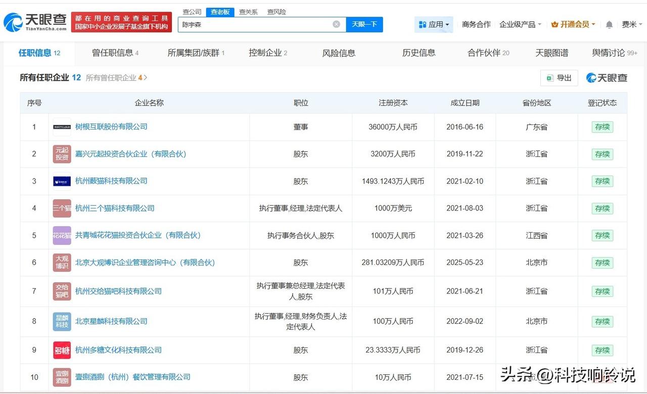 【钉钉新任CEO商业版图盘点 钉钉新任CEO名下关联10余家企业】90后技术极客