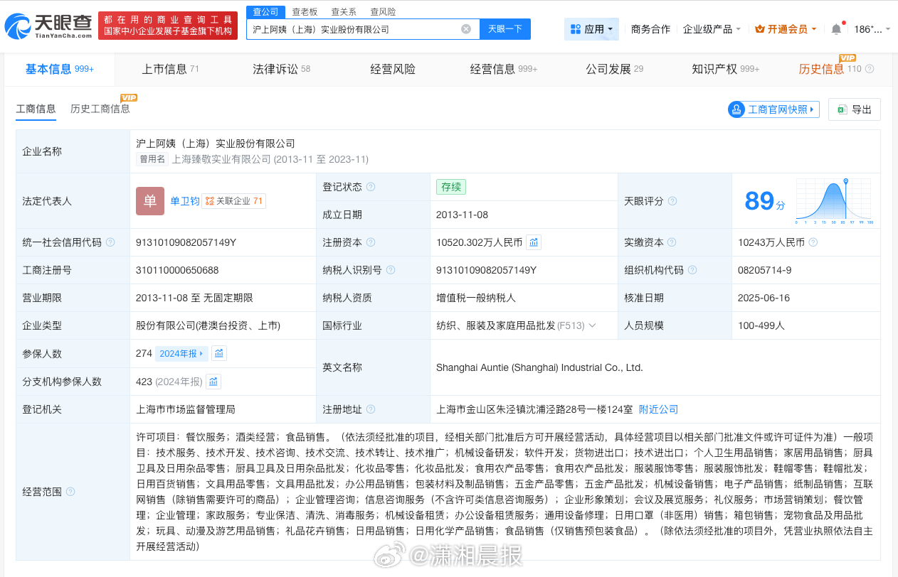 【#沪上阿姨曾起诉多方侵权#】#沪上阿姨曾发起多个维权#据媒体报道，近日，沪上阿