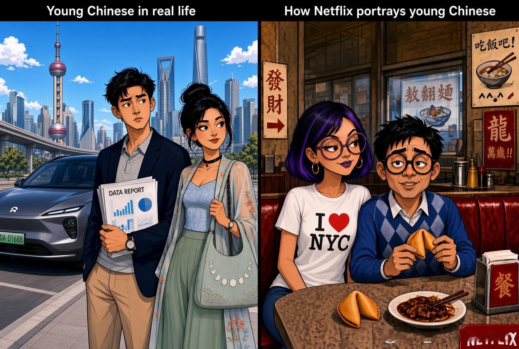 现实中的中国人VS 美剧中的中国人 