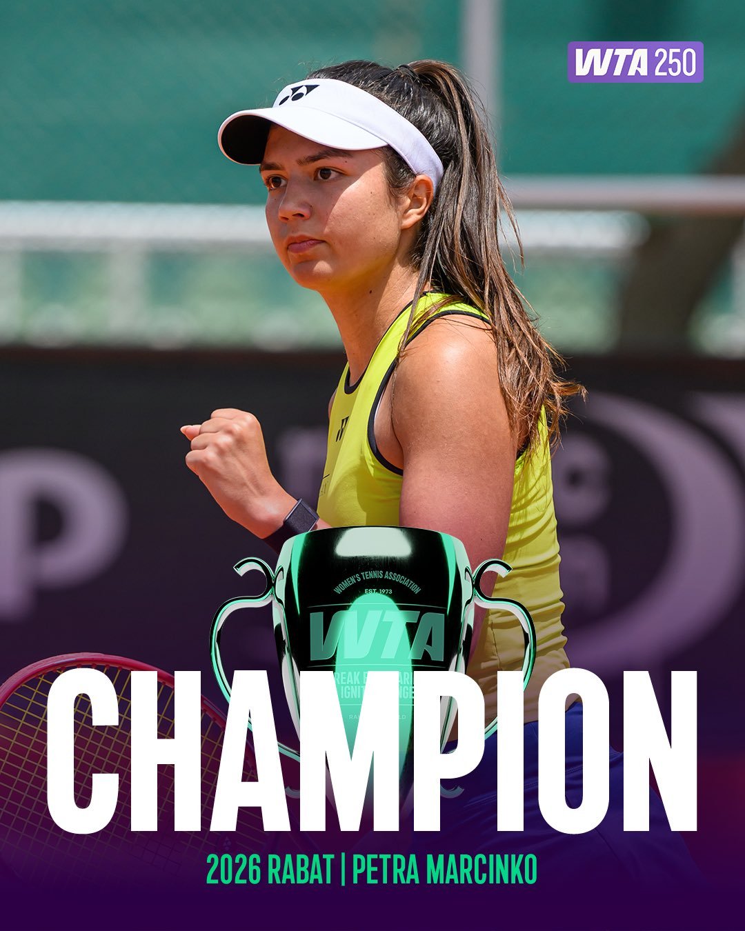 马辛科斩获生涯首冠🏆WTA250拉巴特站决赛，6号种子马辛科在6-2 3-0领