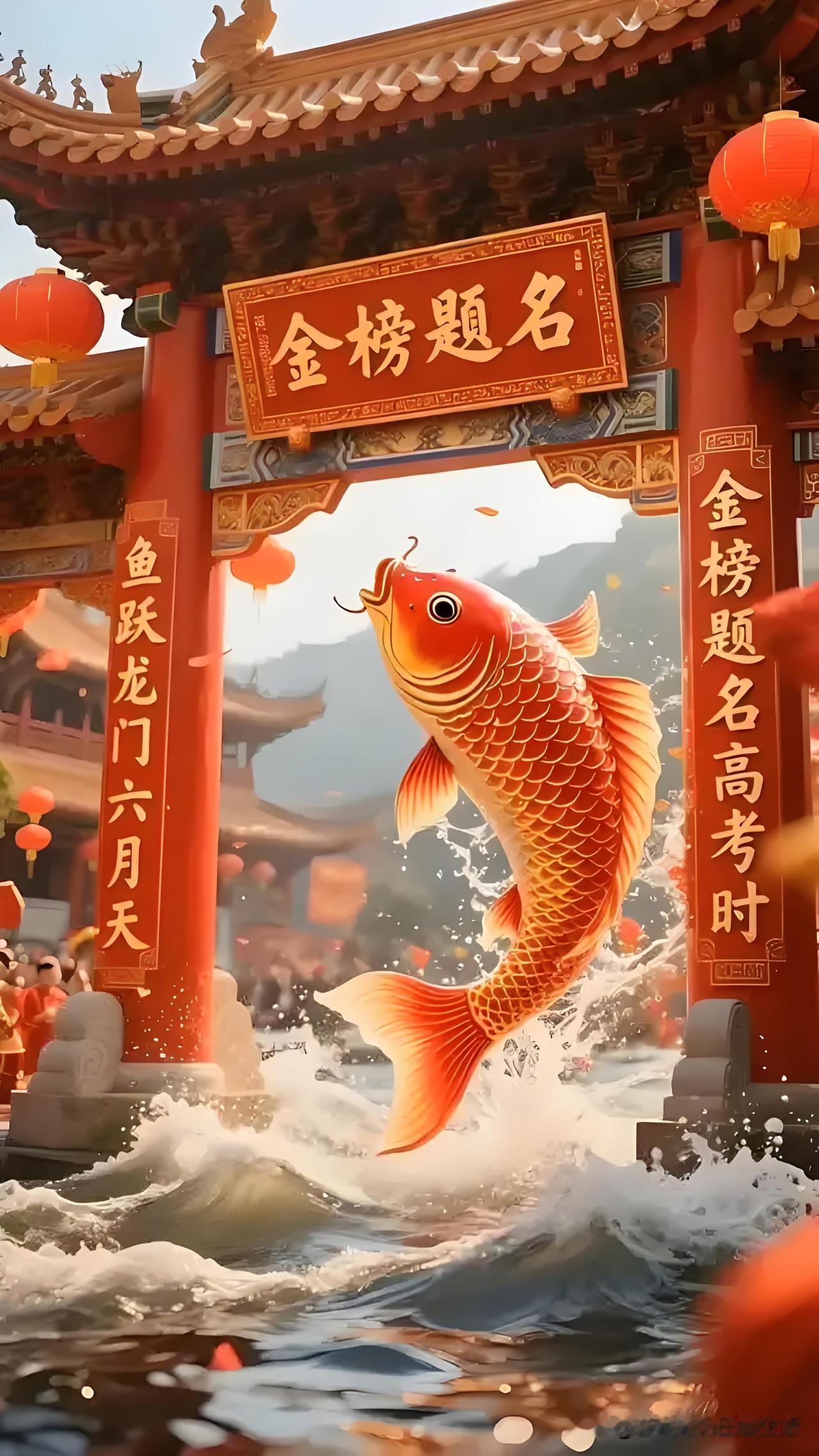 祝所有高考同学们，旗开得胜，金榜题名，鲤鱼跃龙门，高考加油！