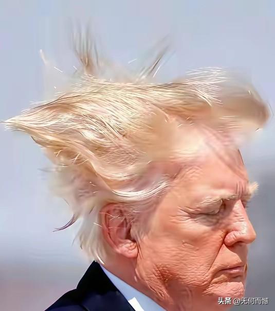 老特头发的这个造型，是相当经典的，有人甚至认为这张照片是假的，否则的话，头型不可