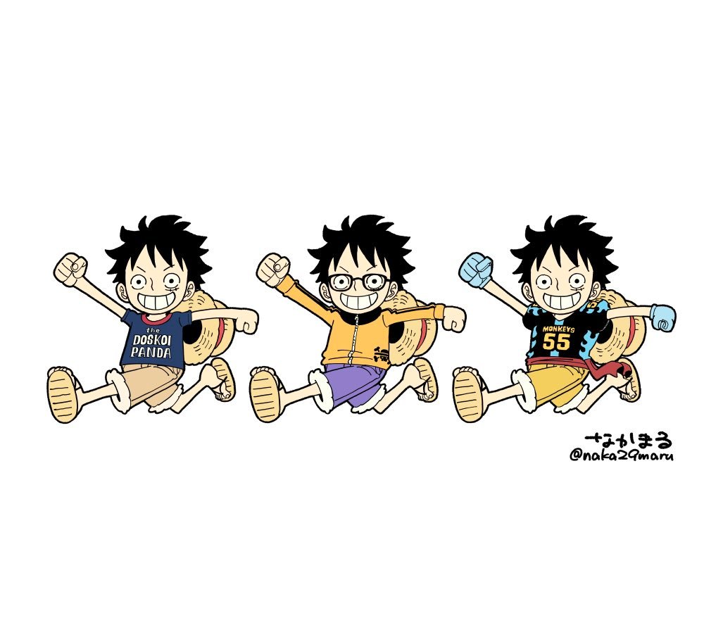 海贼王官方手游Bounty Rush衍生漫画/索隆小说插图作者中丸新作：路飞。海