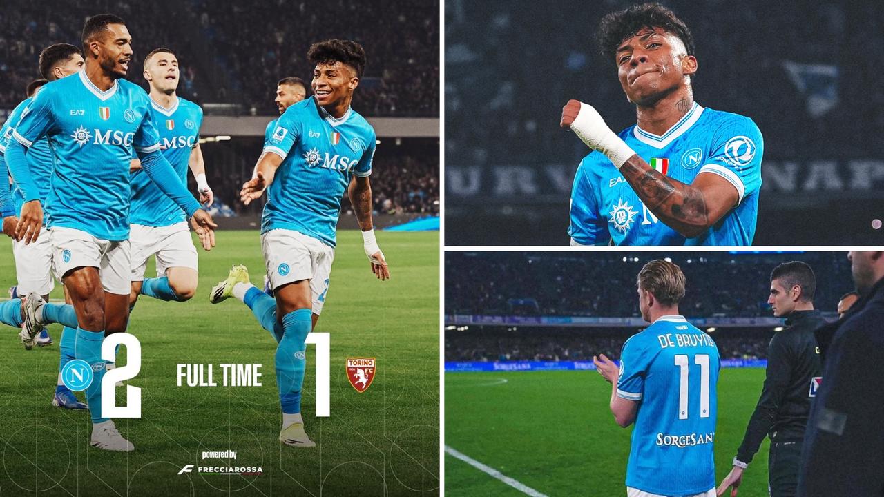 意甲：那不勒斯主场2-1击败都灵，56分排名第三。
桑托斯与埃尔马斯破门，德布劳