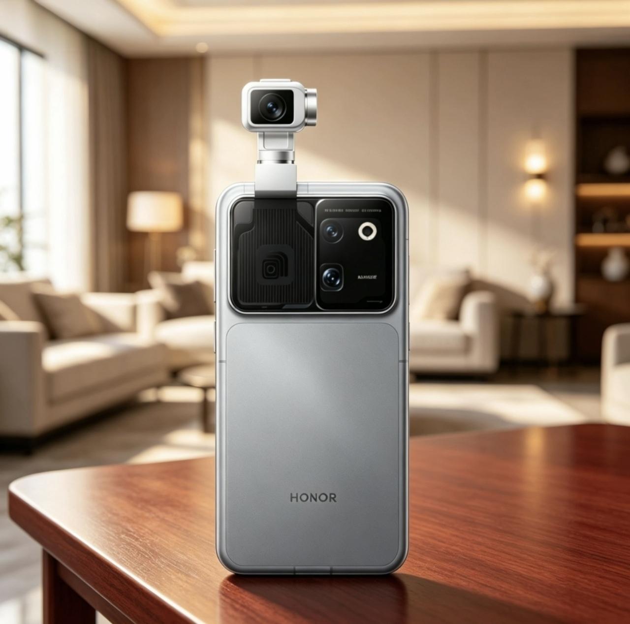 长出“手脚”的手机？荣耀Robot Phone让手机变成移动摄像机。

荣耀Ro