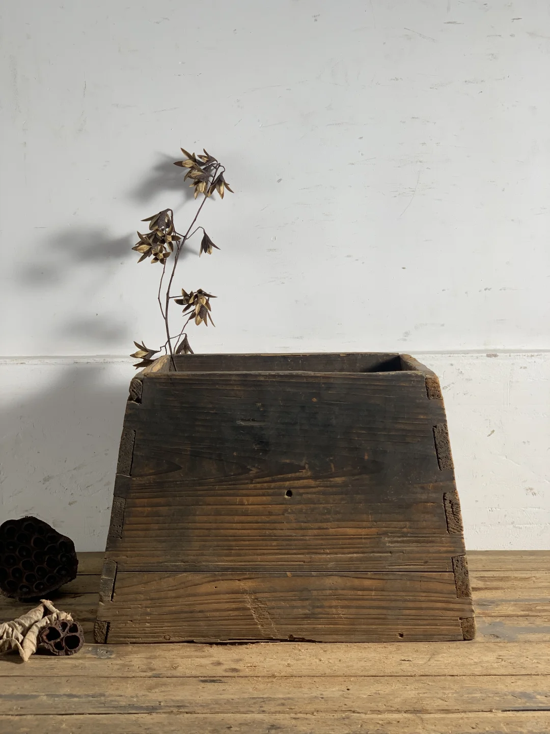 木斗；置物方桶、画桶；民宿茶室极简侘寂摆件