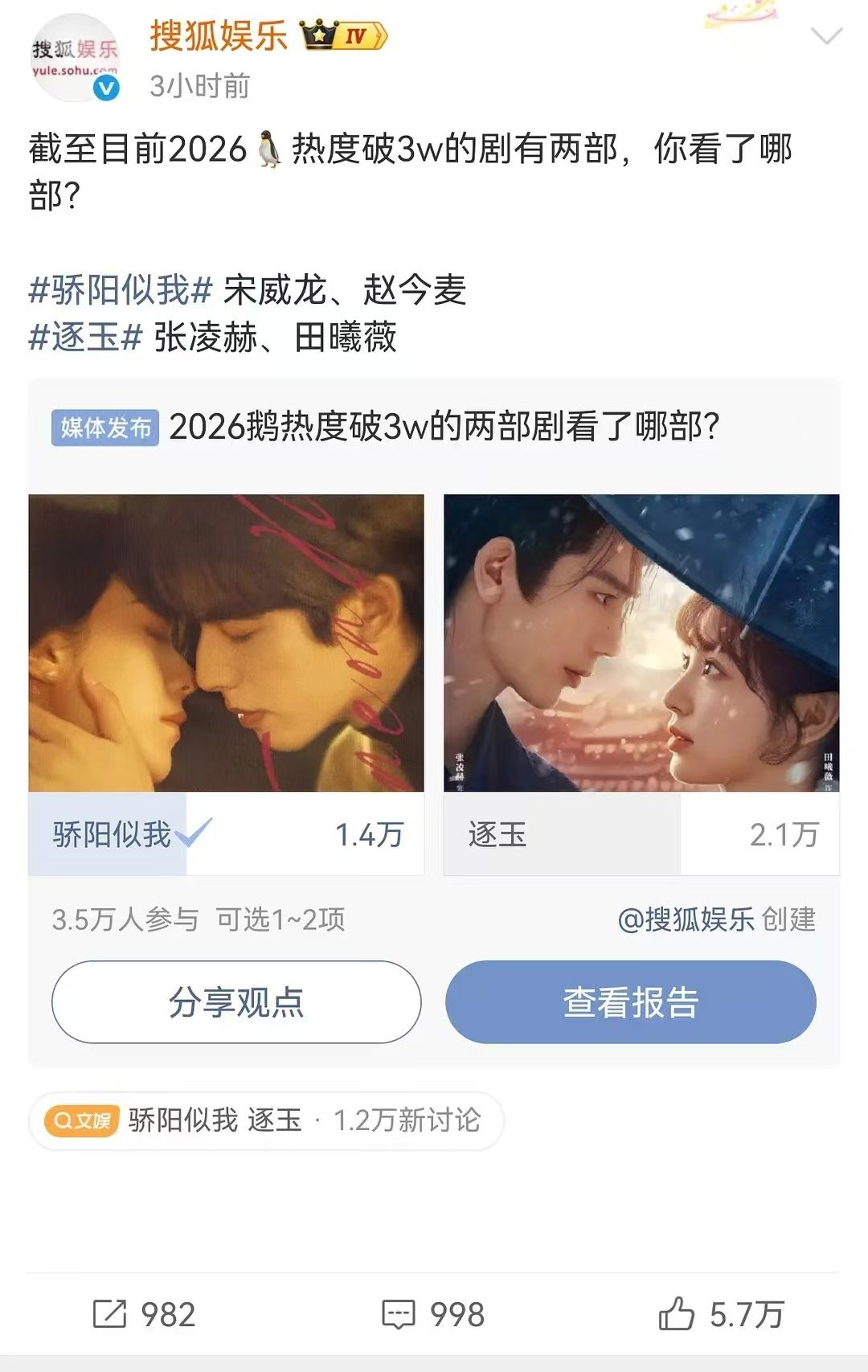 讨论题：哪部剧是你心里的大爆剧 