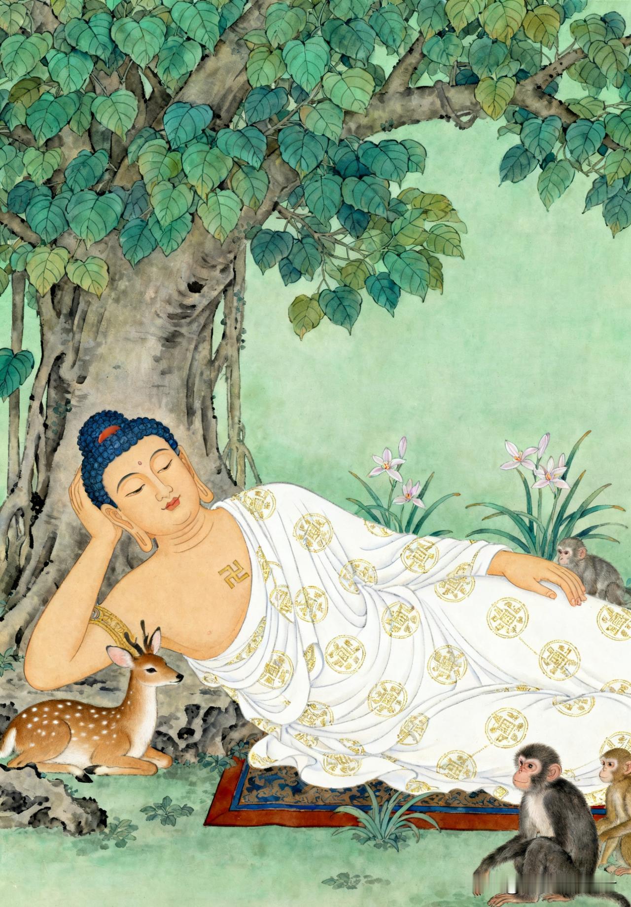 遇见卧佛，大吉大利。