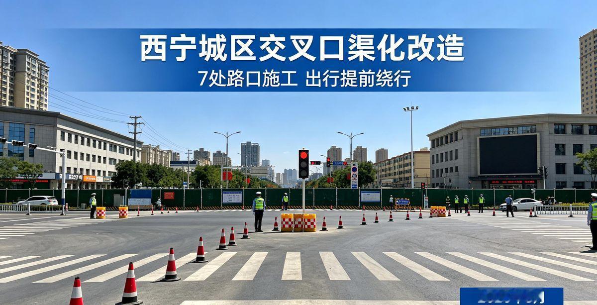 西宁车主们注意了，7处路口渠化改造已经动工，8月10号起滨河南路与建国路交叉口北