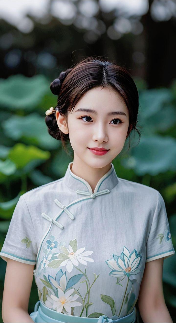 AI扩图 AI棉麻荷花影