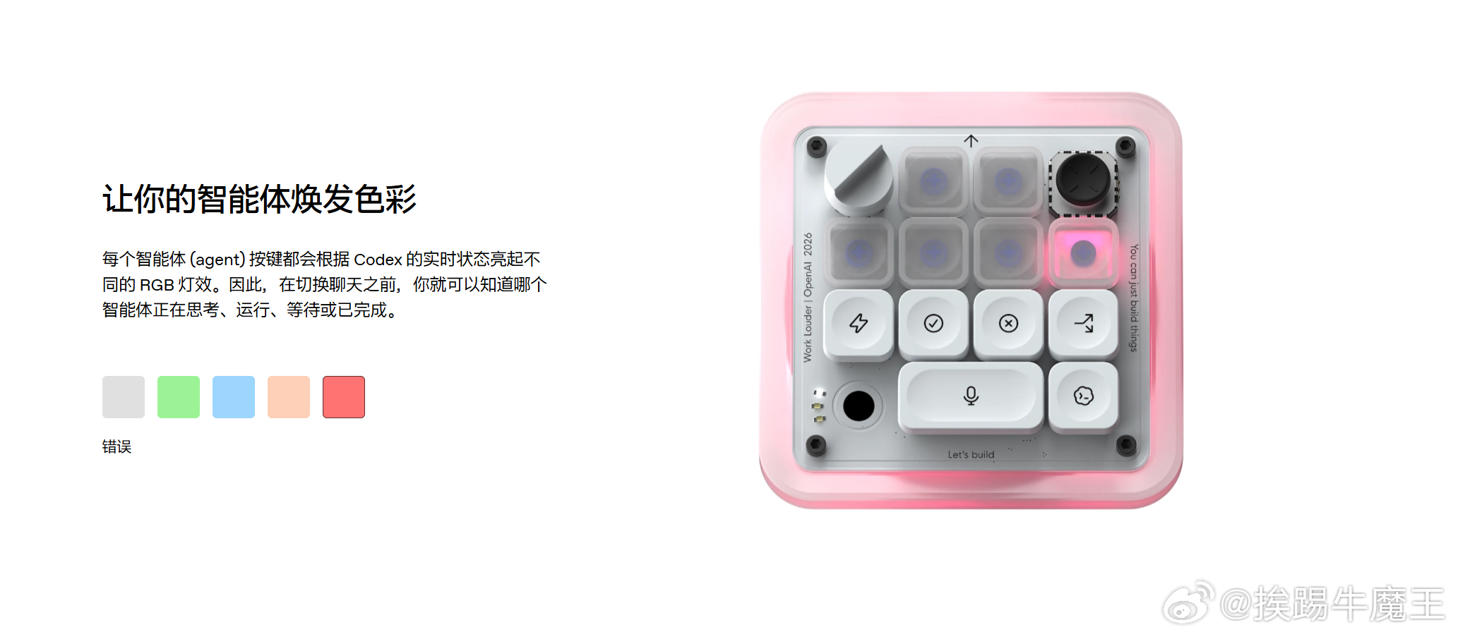 openai推出了一个硬件，就是一个键盘。（图1）就几个按钮，你不要笑，这可是原