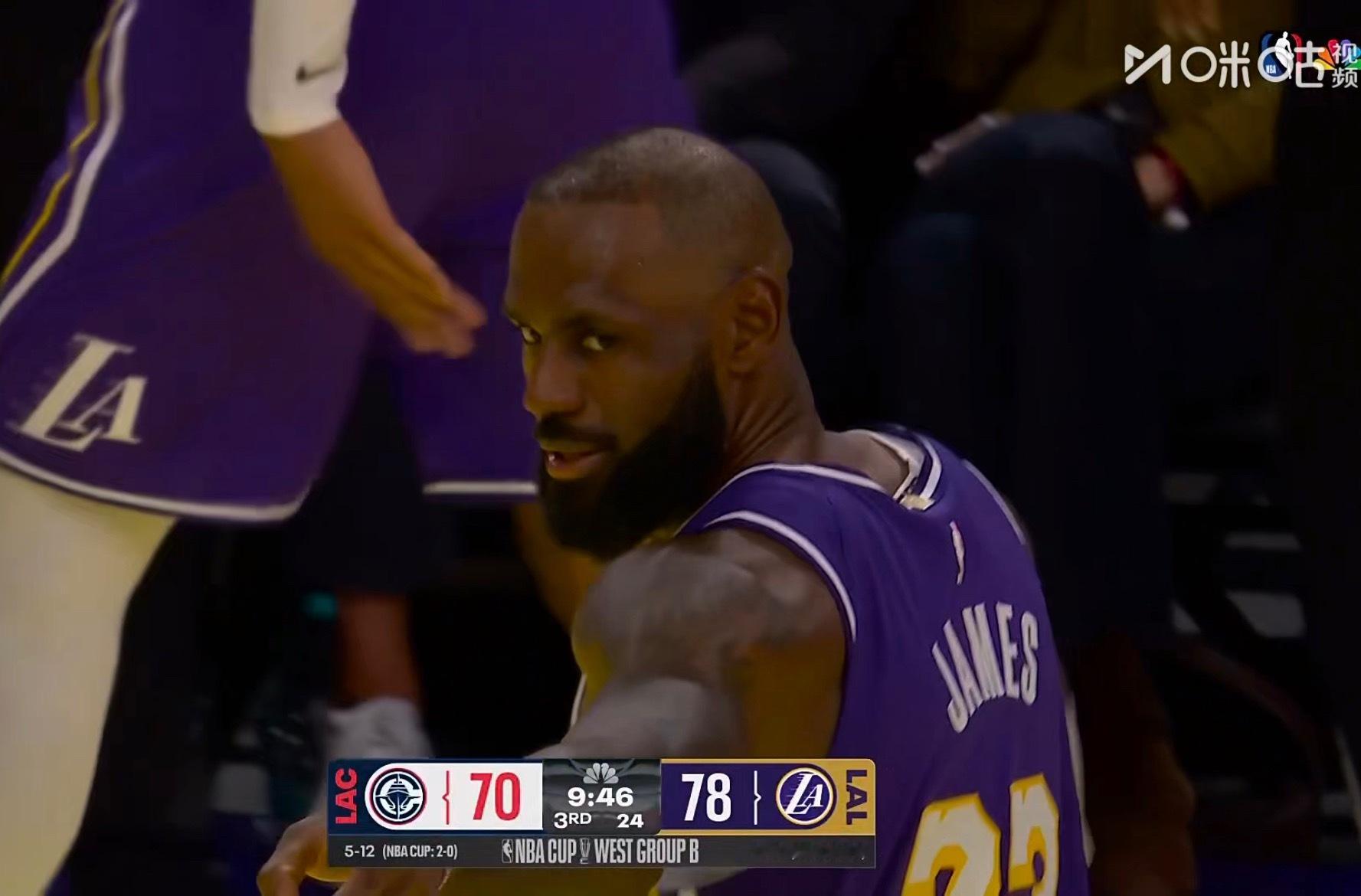 老詹打停了比赛！领先8分！ 