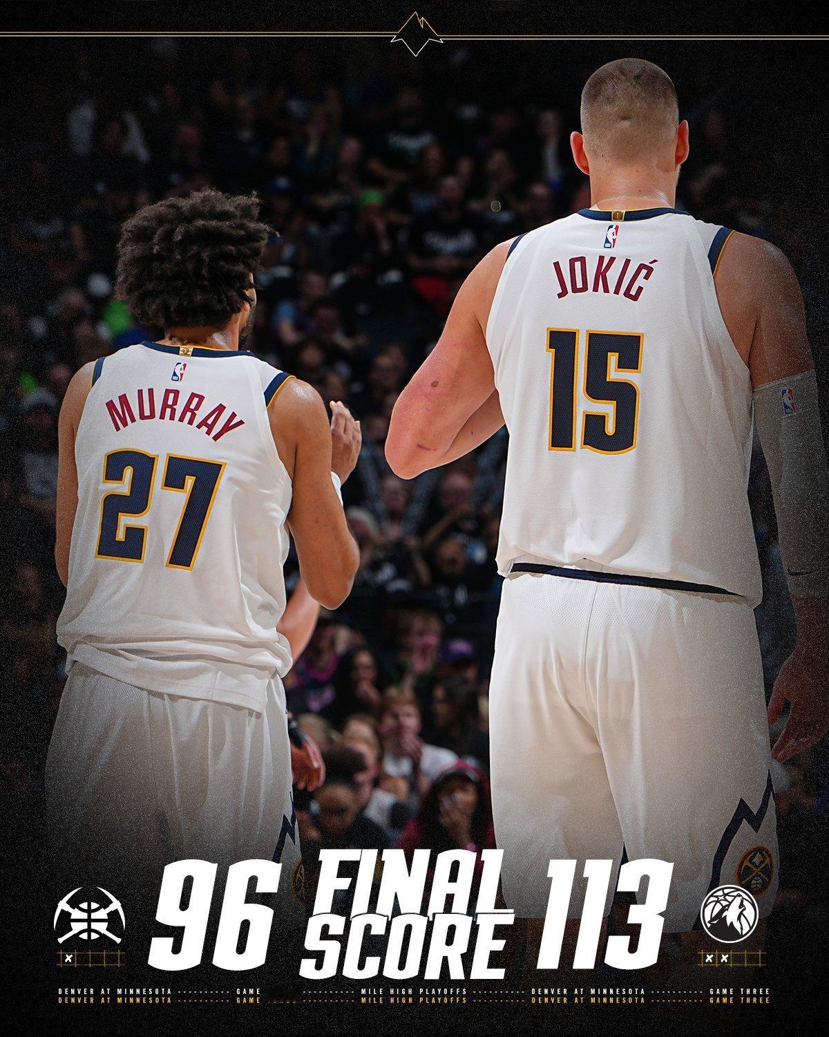 什么水平？今天的掘金：——约基奇，全场出战35分钟，投篮26中7，三分10中2，