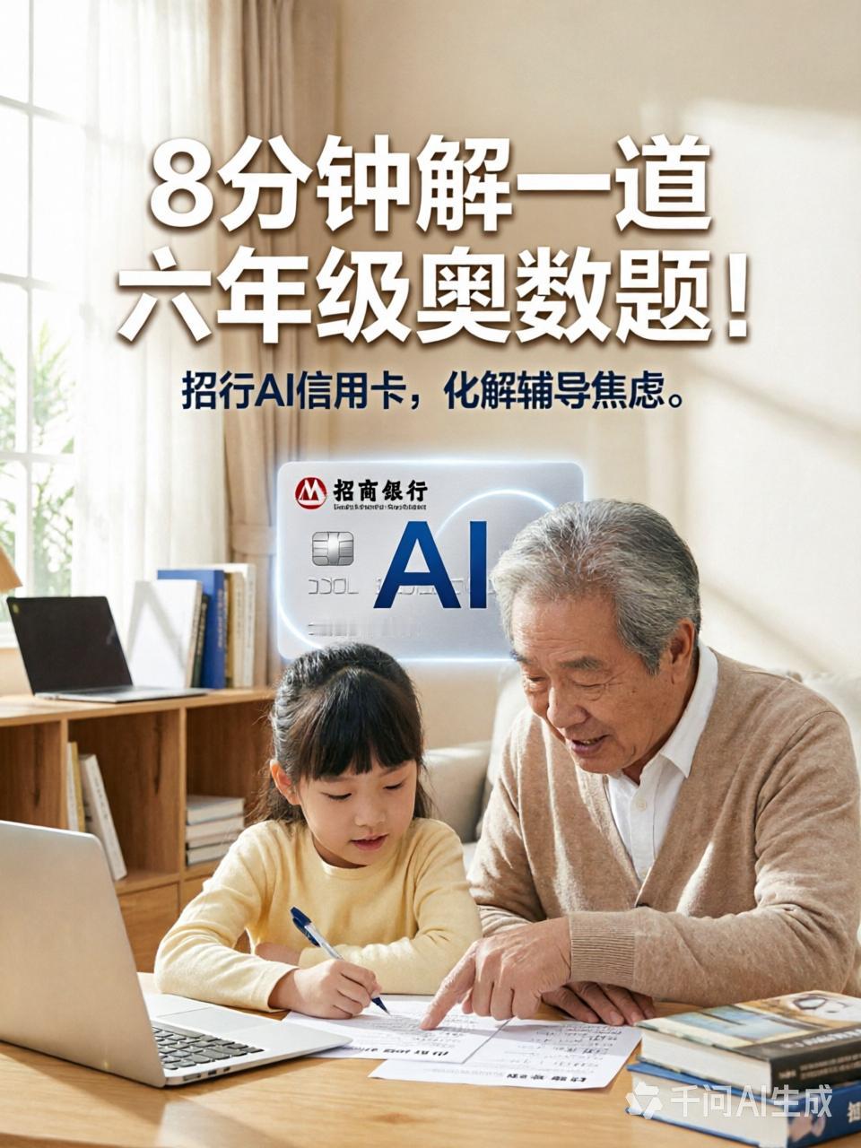 8分钟解一道六年级奥数题！招行AI信用卡，化解辅导焦虑

 
上月灯下陪孙女做功