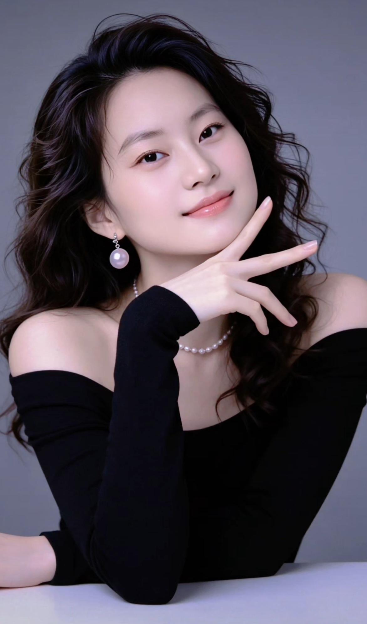 这位小姐姐在比“V”手势呢。