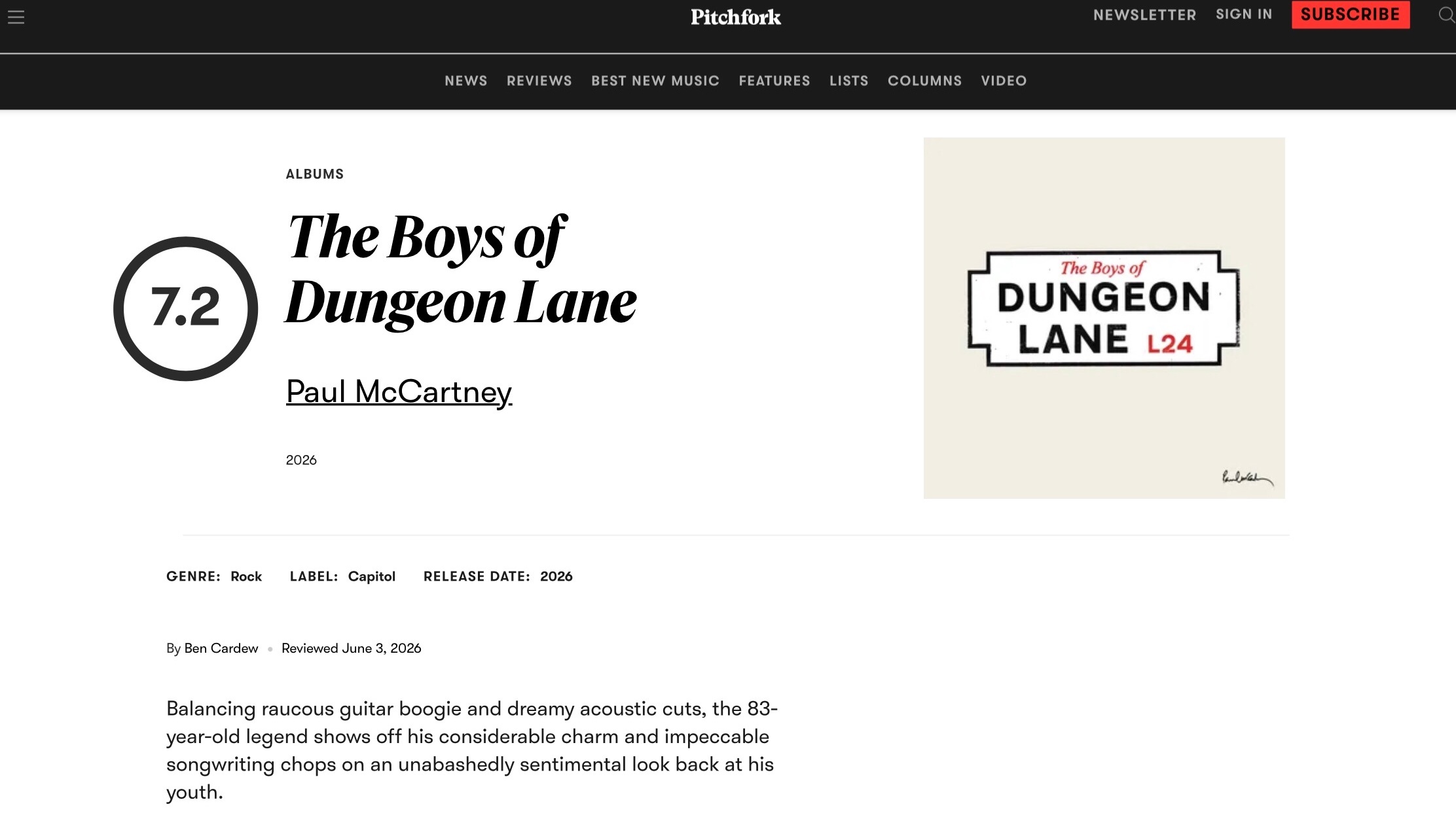 【乐评速递】Paul McCartney 全新个人大碟『The Boys of 