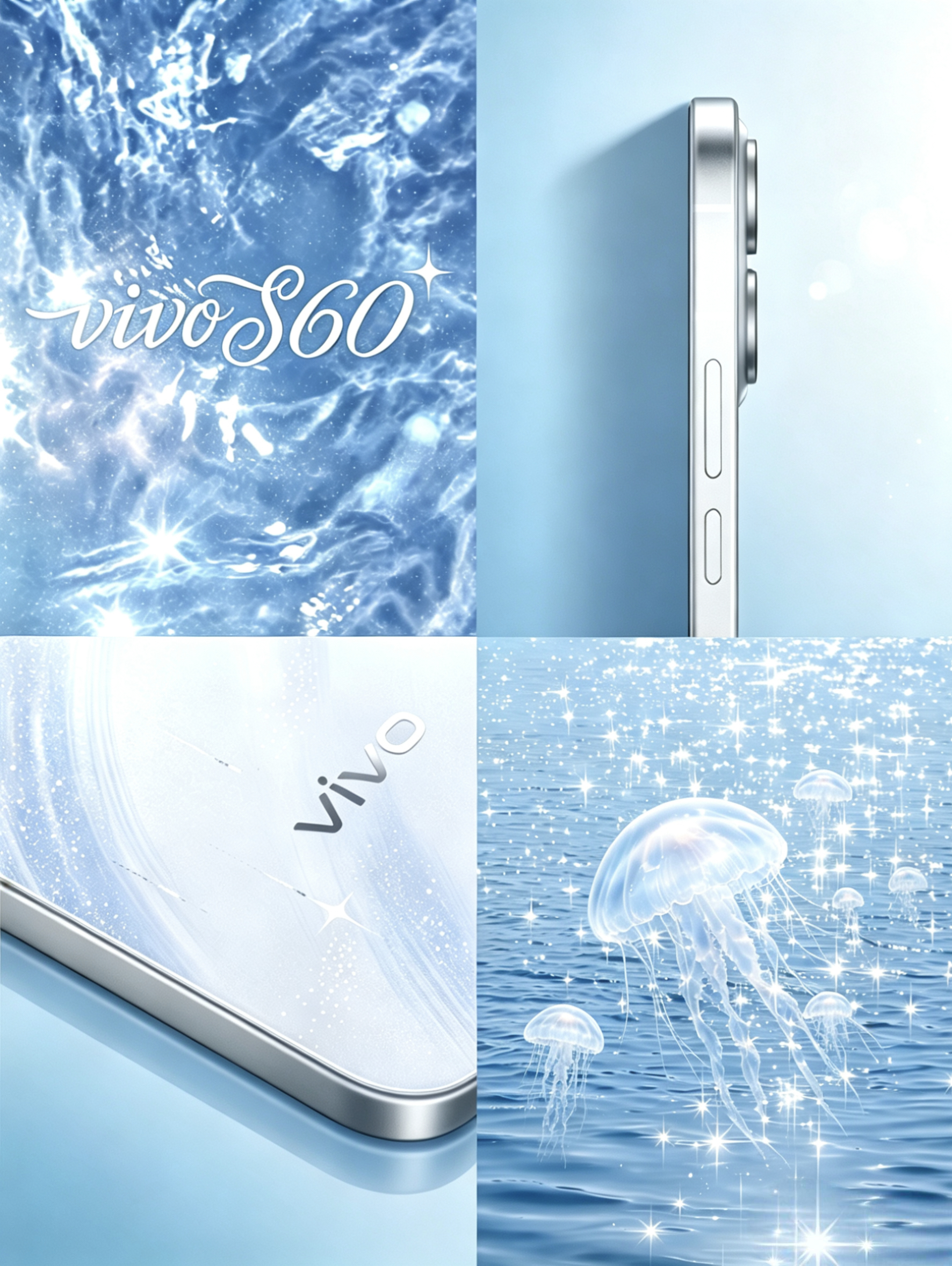 vivo 的白色还从来没有让人失望过，这一次就是夏日海边的感觉，加上点点星光vi
