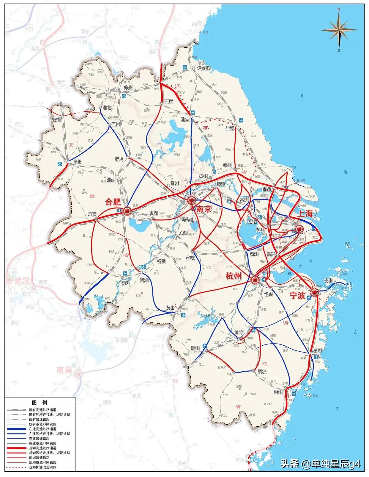 2026年长三角5条高铁开通一条，还有4条高铁，预计分布在年中和年末开通

上海