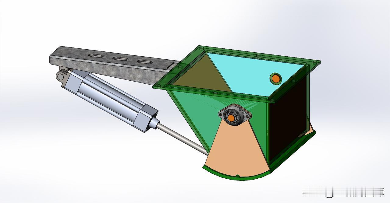 液压缸开合给料阀料斗模型免费分享