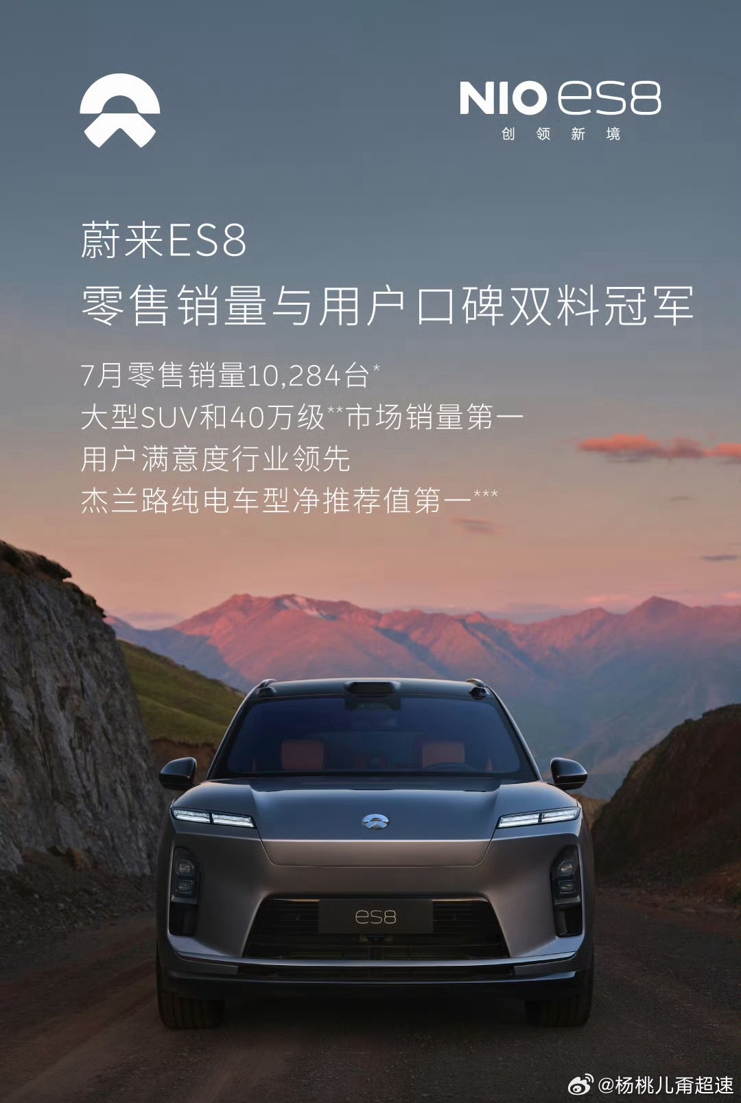 蔚来ES8七月获大型SUV市场销量冠军蔚来ES8在2026年7月 零售销量102