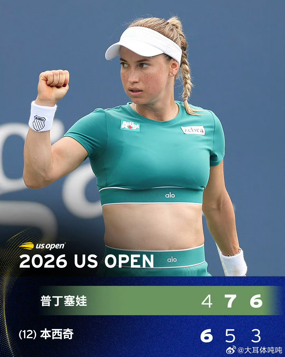 普丁塞娃挑落本西奇普丁塞娃爆冷淘汰本西奇 美网2026女单首轮，普丁塞娃克服落后