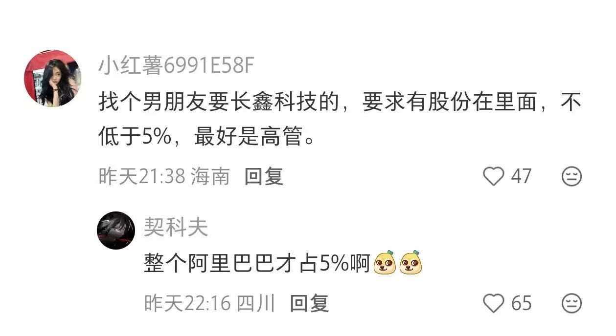 董事长才百分之二点六，除掉国资委，企业占股最高的阿里巴巴才百分之四点几，她脑子里