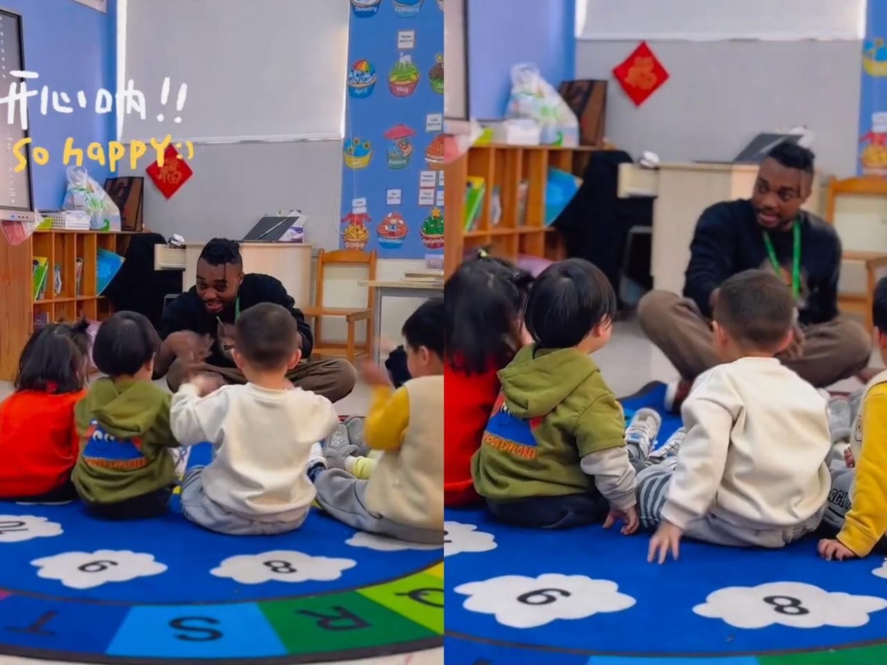 昨天接小宝放学直接慌了！
队伍里突然多了个黑人外教，我当场脑子就懵了，当晚就
给