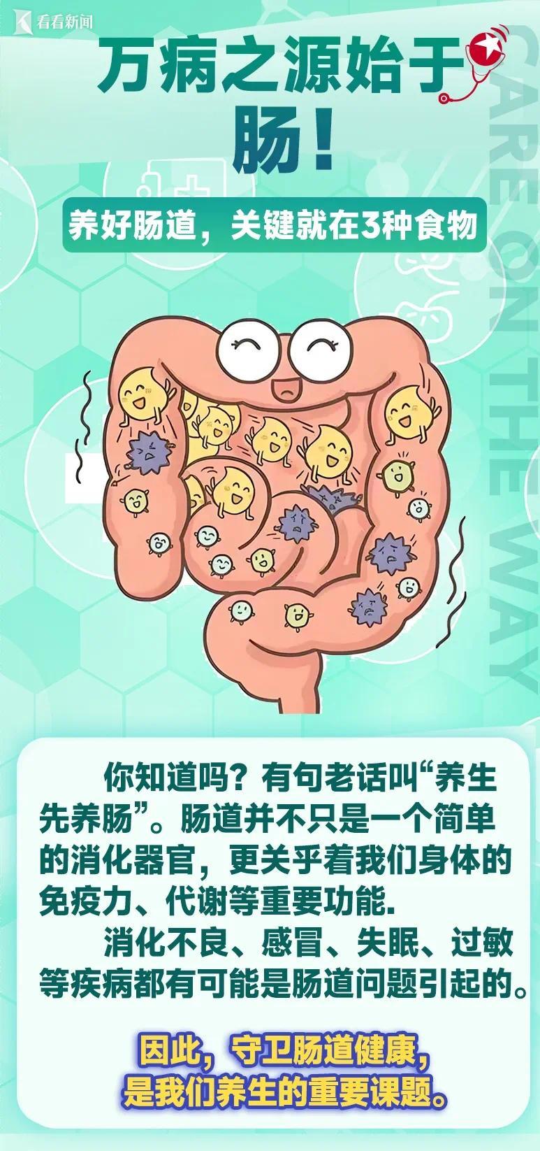 万病之源始于肠
       此言不虚。肠道是人体最大免疫器官，寄居着上百兆微生