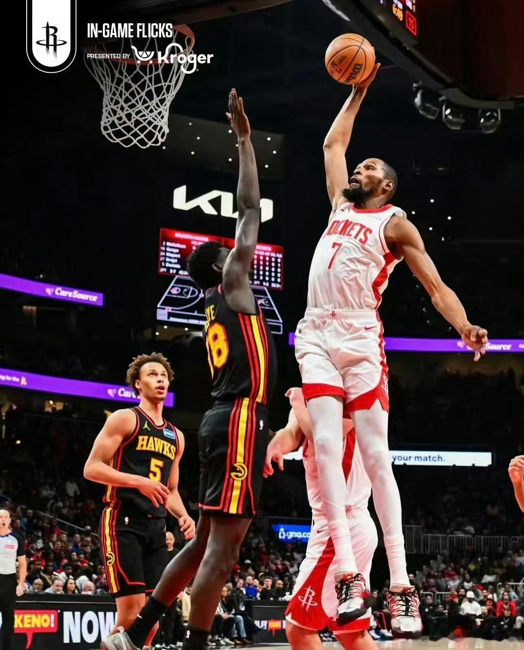 火箭vs老鹰还得是杜兰特发威拿下比赛！杜兰特31分5篮板4助攻小贾14分8篮板3