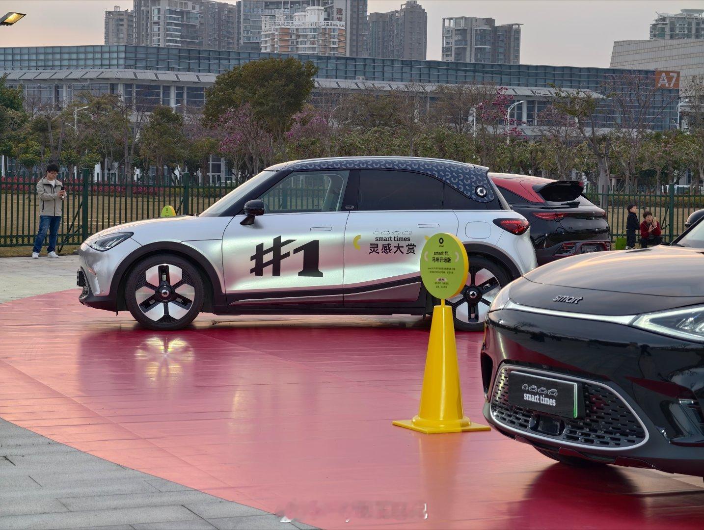 smart 精灵1号马年特别版，研究了一下特别在哪：蓝色车顶上的花纹C就是车标上