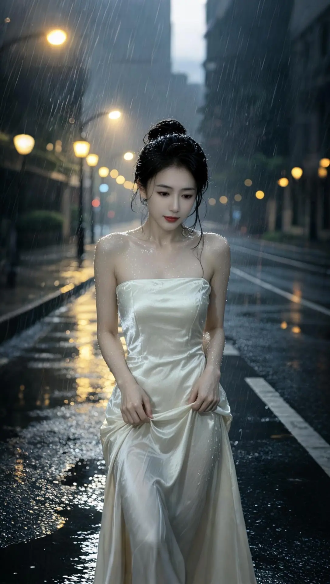 AI雨夜破碎写真 ai创作