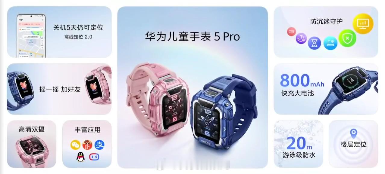 #华为发布会#华为儿童手表5 Pro，搭载高清双摄，全新离线定位2.0技术，位置