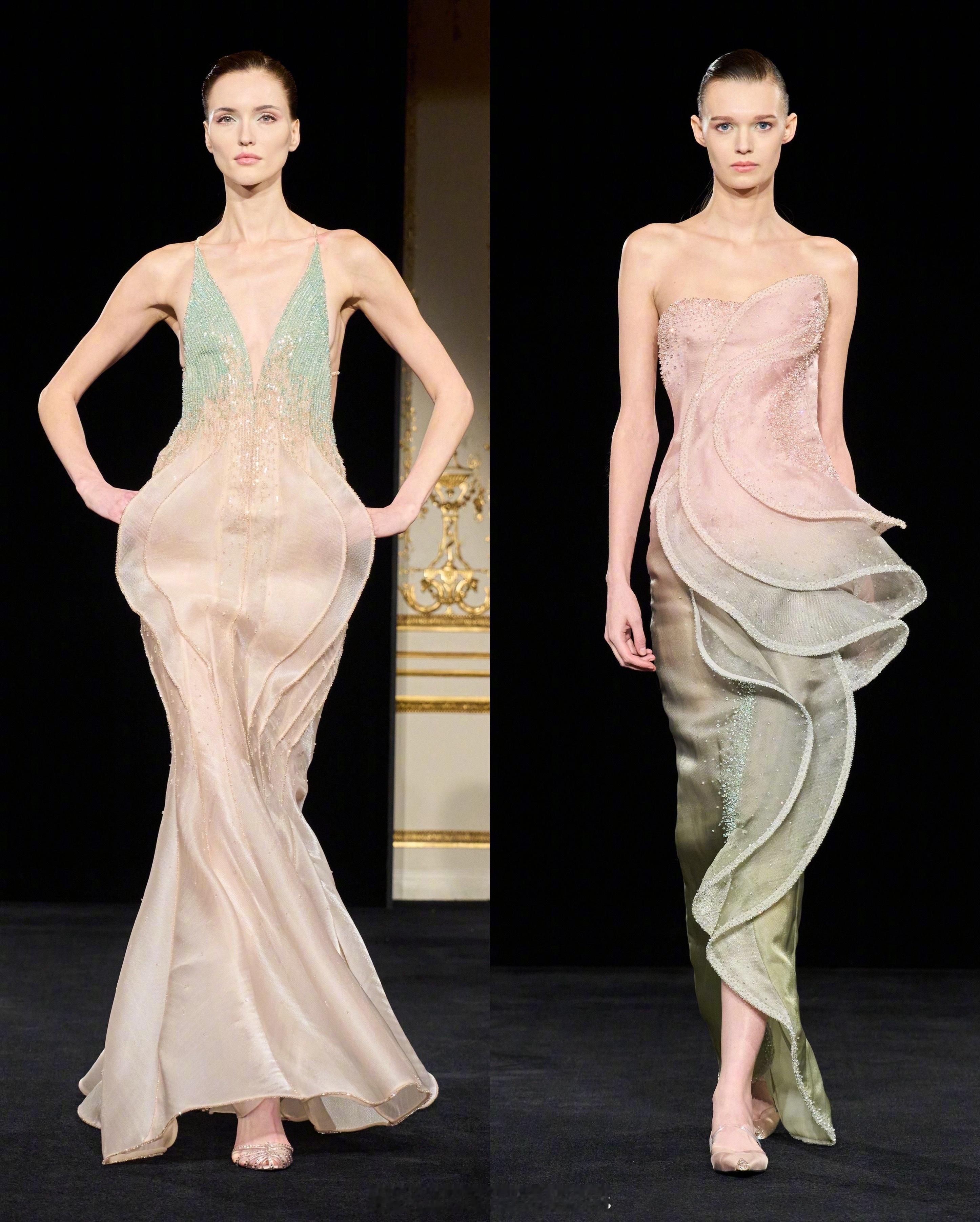 Armani Privé 2026春夏高定再次带来「中国风」的梦幻演绎，玉石的色