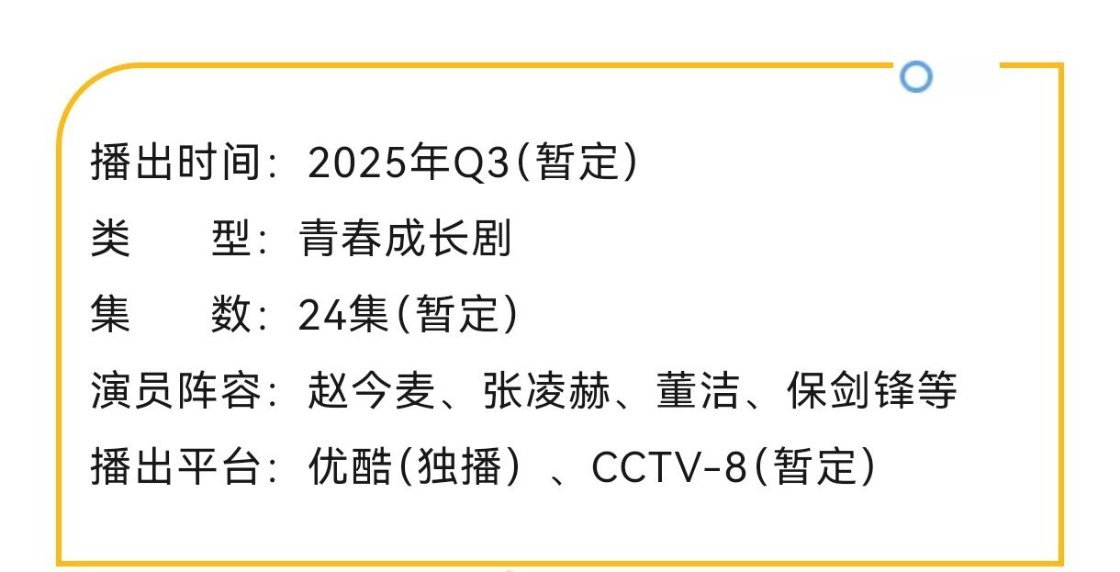 赵今麦、张凌赫主演的《樱桃琥珀》播前招商，预计7月中旬CCTV8黄金档、👖同步