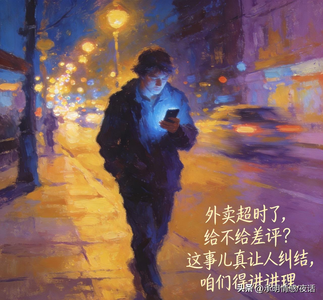 外卖超时了，给不给差评？这事儿真让人纠结，咱们得讲讲理！

       如果是