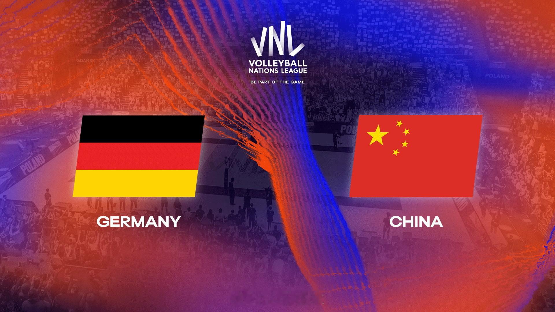 2025世界女排联赛 分站赛第三周美国阿灵顿站德国女排vs中国女排 的比赛北京时