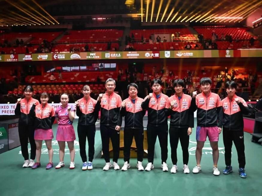 ITTF混合团体世界杯2025张本智和 户上隼辅ins，日本队夺银照片。 