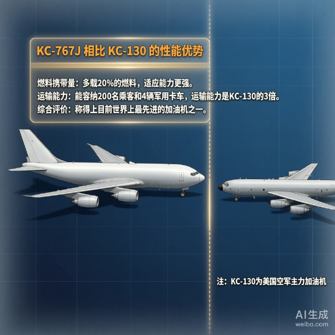 军事ai新视野 KC-767空中加油机［日］机长：48.5米翼展：47.6米机高