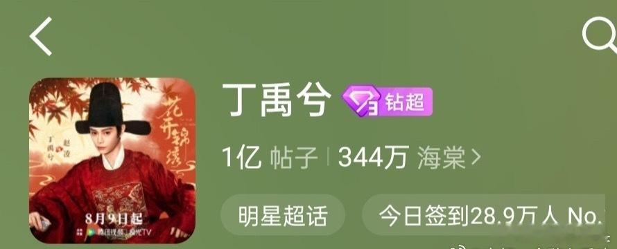 恭喜丁禹兮超话发帖量破亿👏 
