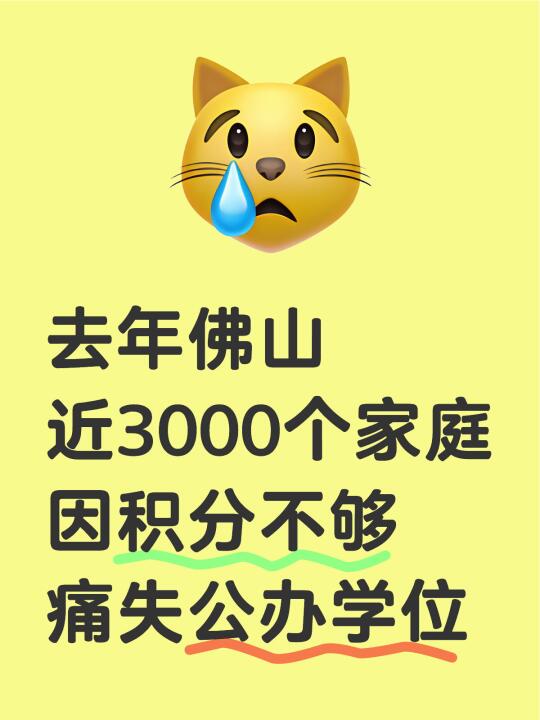 去年佛山3000个家庭因积分不足痛失公办学位