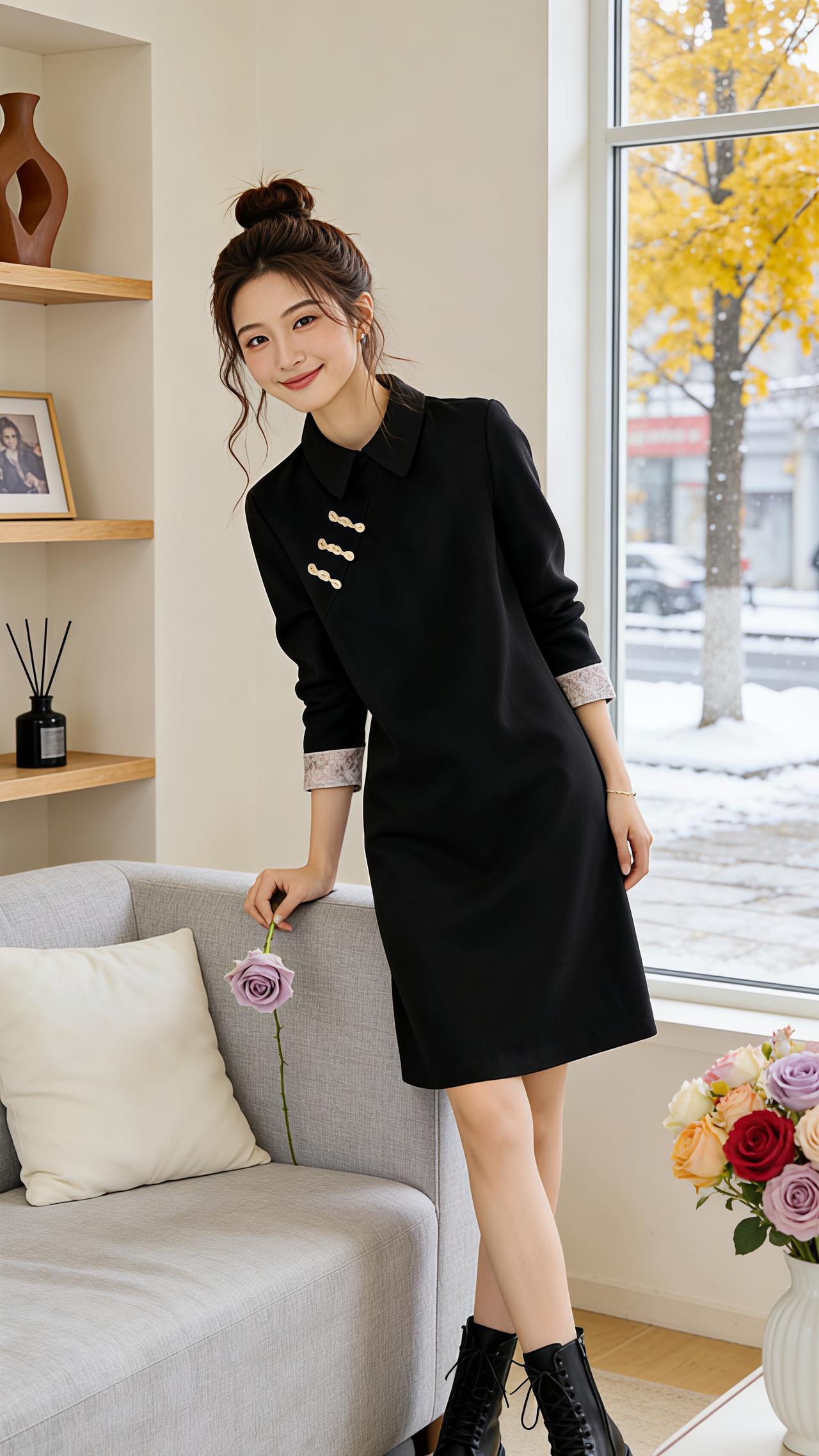 连衣裙分享 穿搭 冬季搭配 新衣服 新中式国风连衣裙