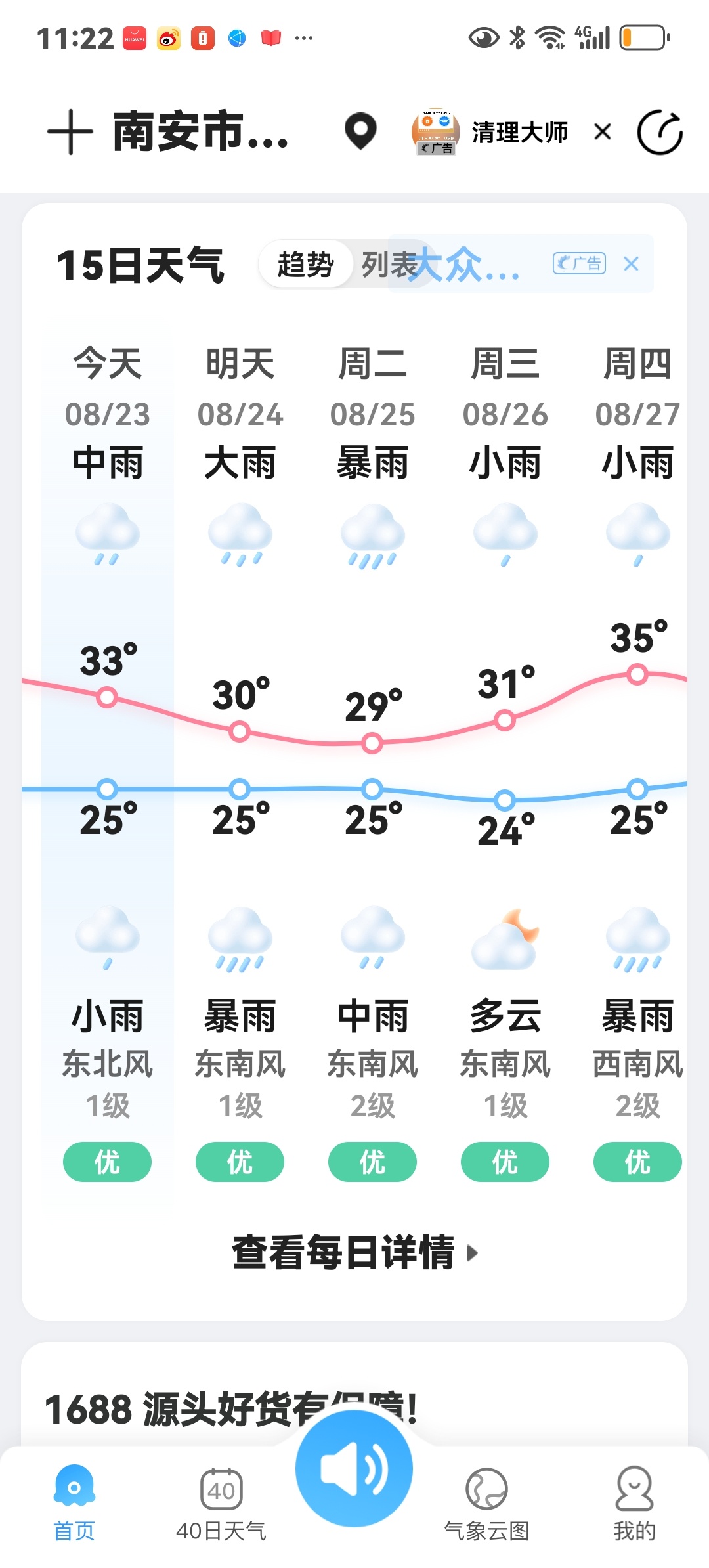 福建的天气早安