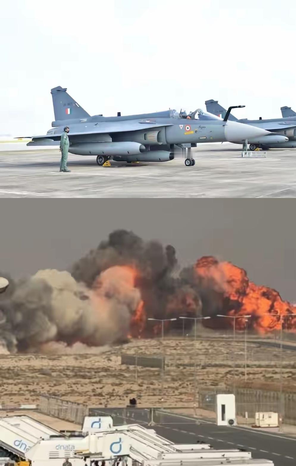 迪拜航展最后一天，光辉登场，本以为印度这回该露脸了吧？没成想真露脸了，飞机头也不