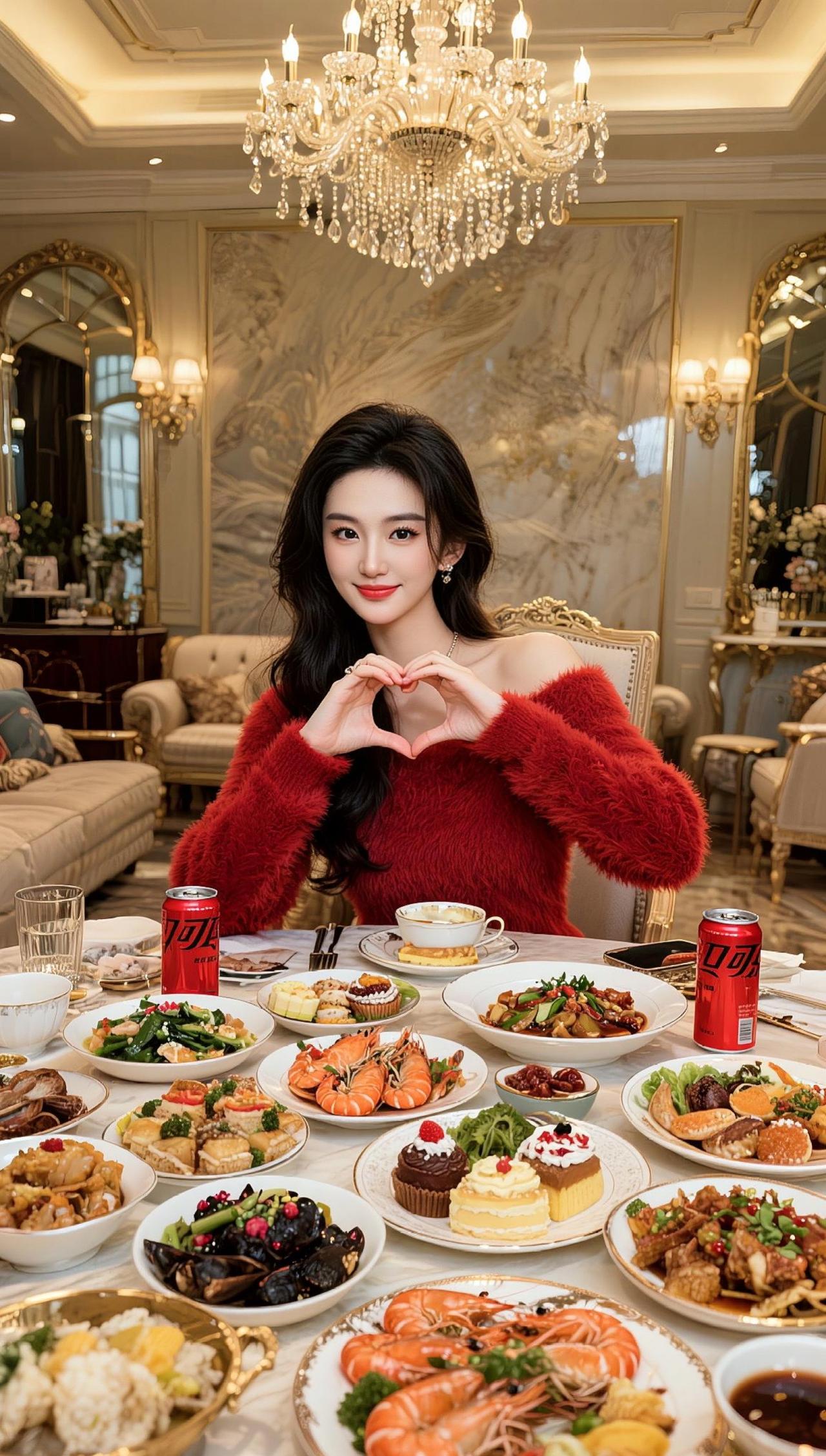 抖音ai创作 有一种眼神叫家人 晒晒我家的年夜饭 团圆饭一家人 生活不会辜负每一