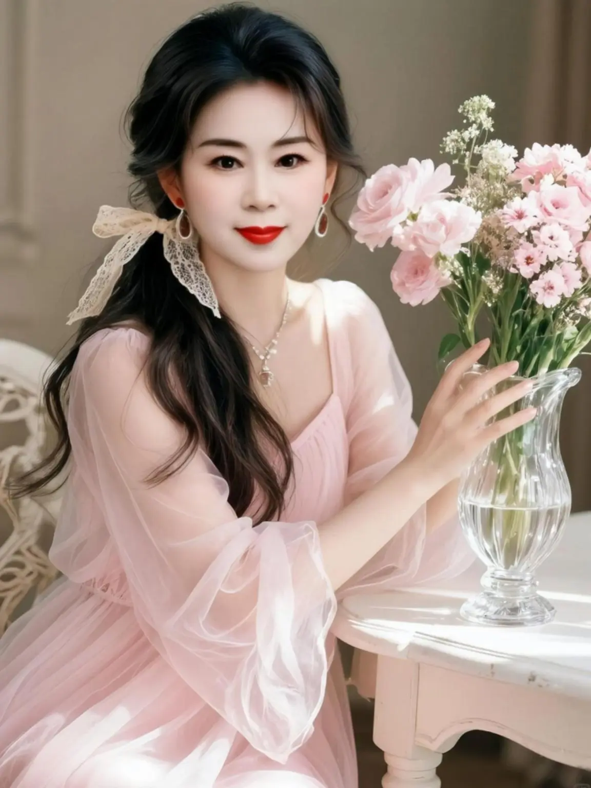 AI粉系柔美写真 随变ai随便玩