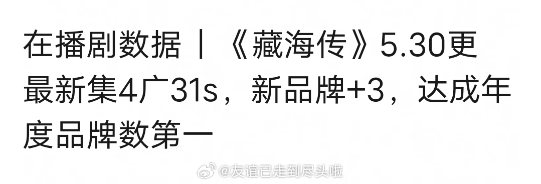 肖战《藏海传》 最新集4广31s，新品牌+3，总品牌数2025第一，什么水平？剧