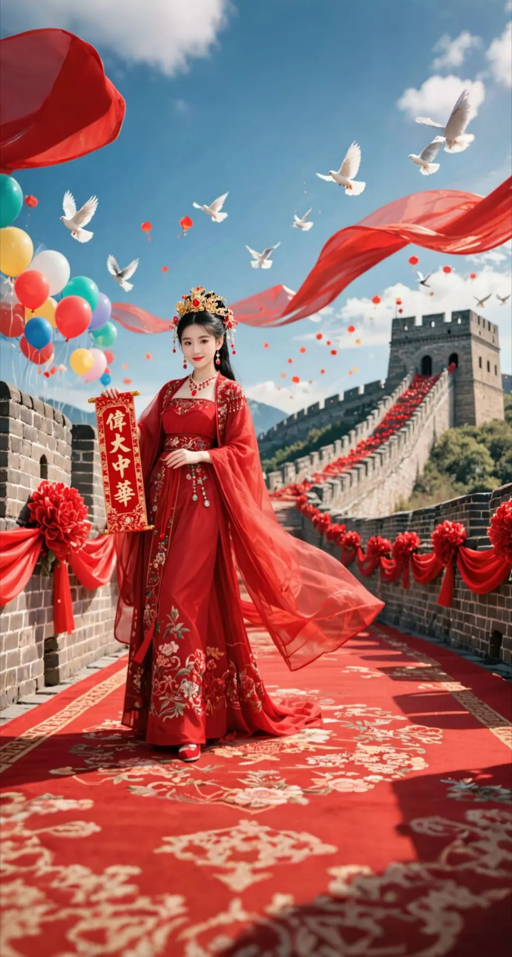 AI扩图 AI国庆汉服写真 ai创作
