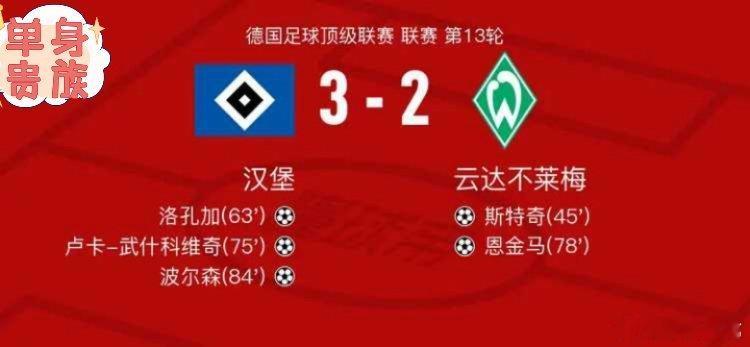 北京时间12月7日，2023-2024赛季德国足球甲级联赛第13轮，汉堡坐镇主场