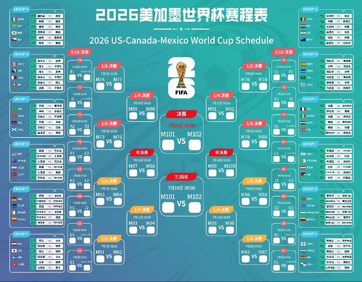 世界杯大V说2026世界杯赛程表拿走不谢